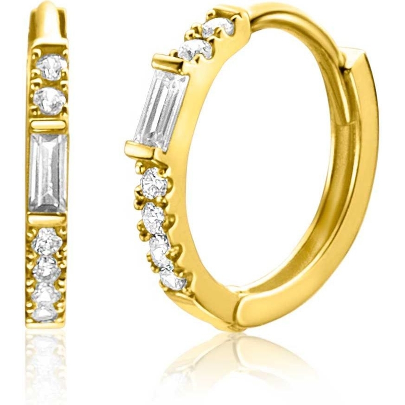 ZINZI ZGO403 14k gouden klapcreolen met zirkonia