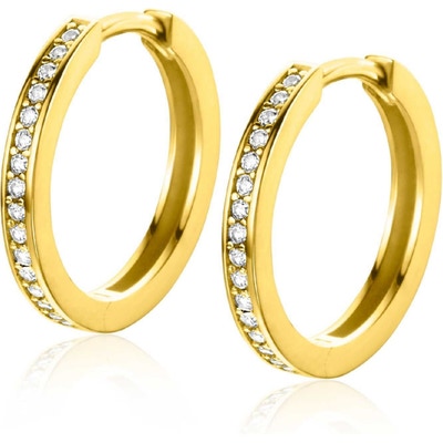 ZINZI ZGO430Z 14k gouden klapcreolen met zirkonia