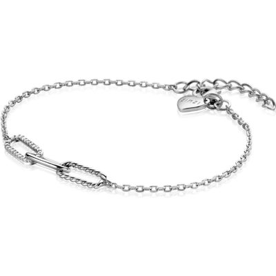 ZINZI ZIA2330 Zilveren schakelarmband met zirkonia