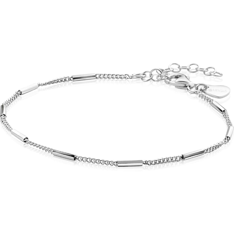 ZINZI ZIA2366 Zilveren gourmet armband met staafjes