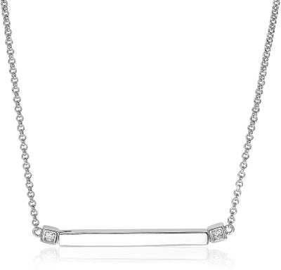 ZINZI ZIC1817 Zilveren ketting met staafje en zirkonia 42-44 cm