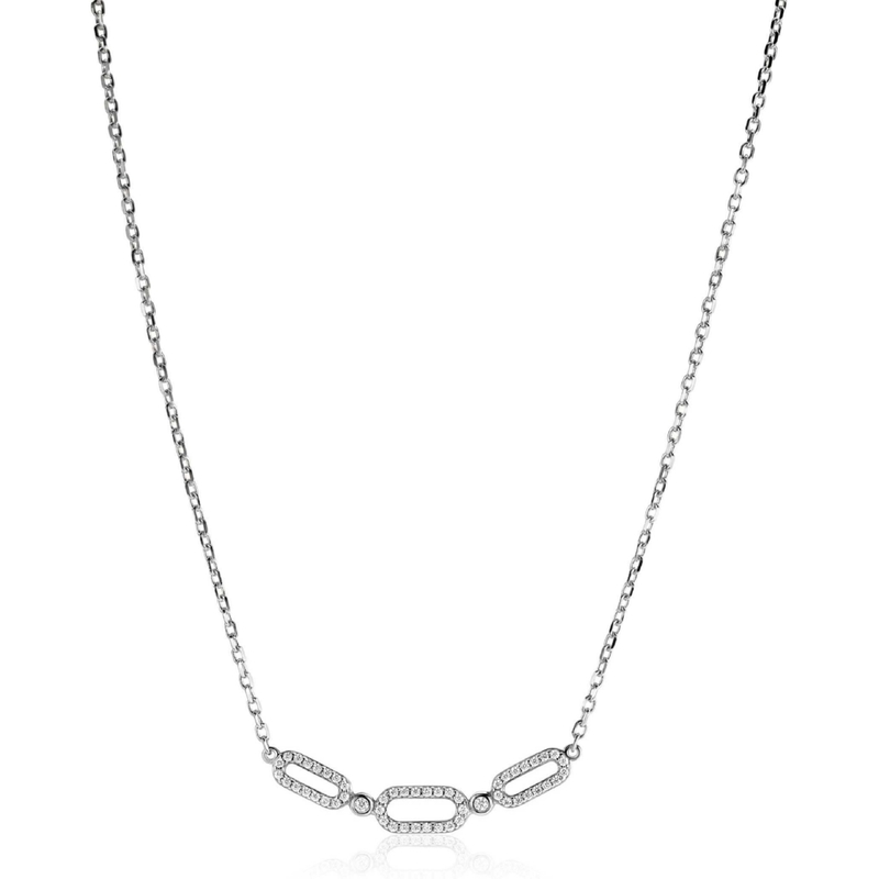 ZINZI ZIC2398 Zilveren ketting met schakels zirkonia