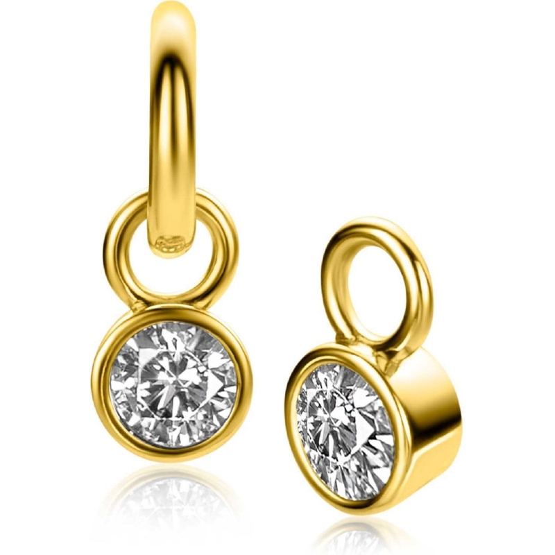 ZINZI ZICH-APR Goudkleurige oorbedels met geboortesteen zirkonia
