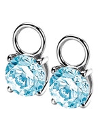 ZINZI ZICH1300B Zilveren oorbedels blauw