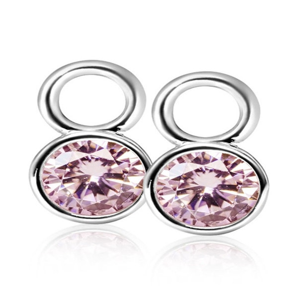 ZINZI ZICH1486R Zilveren oorbedels roze zirkonia