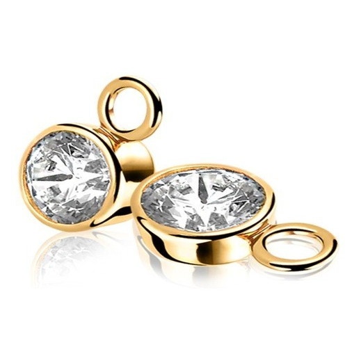 Zinzi ZICH186Y Zilveren oorbedels goudkleurig 11 mm