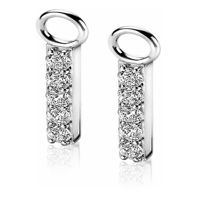 ZINZI ZICH2142 Zilveren oorbedels met staafje zirkonia 21,5 mm