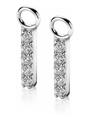 ZINZI ZICH2142 Zilveren oorbedels met staafje zirkonia 21,5 mm