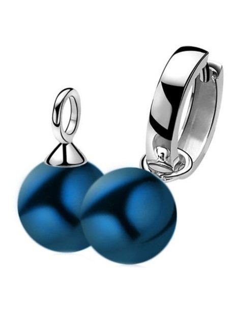 ZINZI ZICH266B Zilveren oorbedels met blauwe parel