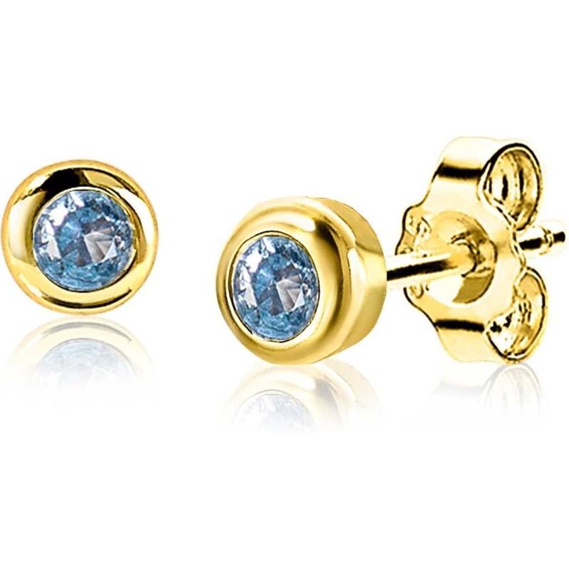 ZINZI ZIO-DEC Goudkleurige oorknopjes geboortesteen topaas