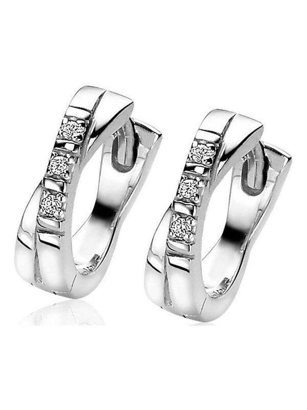ZINZI ZIO2039 Zilveren oorringen met zirkonia 11,5 mm