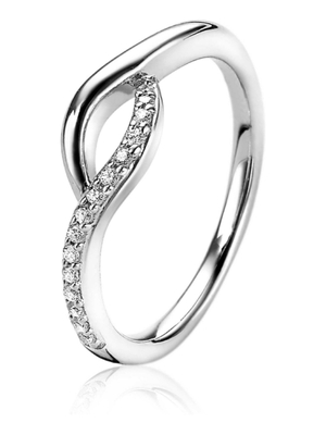ZINZI ZIR1971 Zilveren ring crossover met zirkonia
