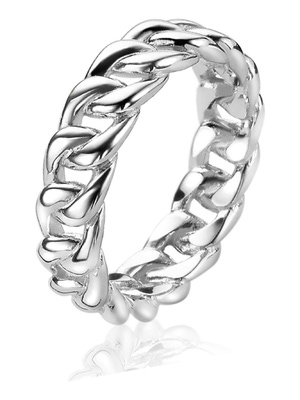 ZINZI ZIR2117 Zilveren ring gourmet schakel 5,5 mm