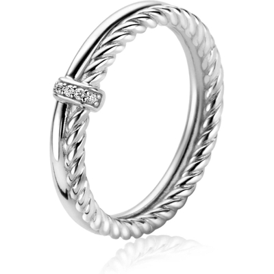 ZINZI ZIR2324 Zilveren multi-look ring gedraaid zirkonia