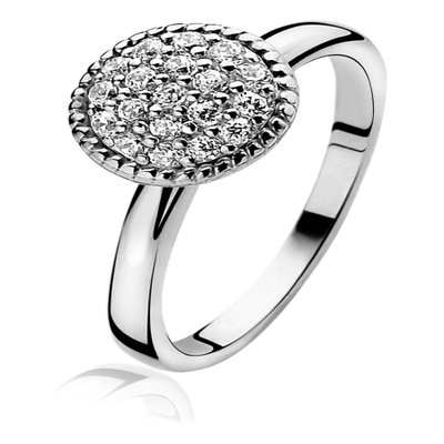 ZINZI ZIR930 Zilveren ring met zirkonia 9 mm